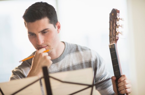Man composing music.