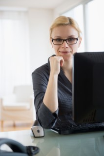 Young businesswoman in office