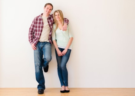 Portrait of embracing couple
