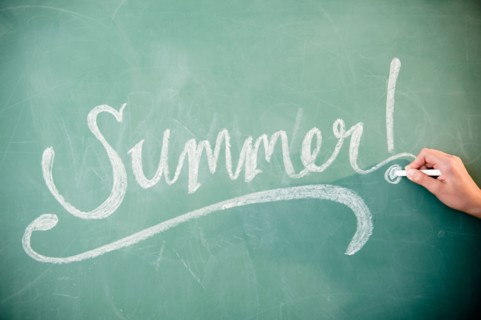 Summer' sign on blackboard