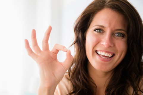 Young woman gesturing