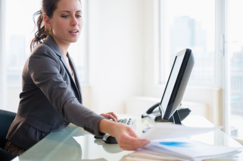 Busy woman in office
