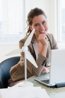 Portrait of woman in office