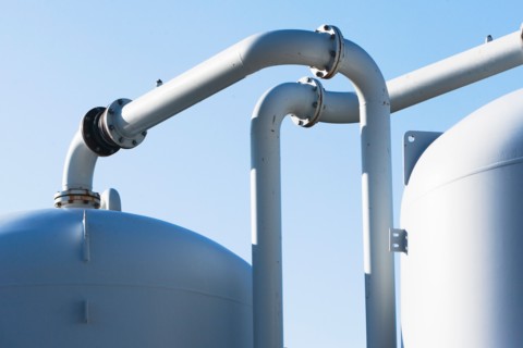 Water pipes in city