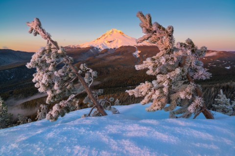 Sunset in mountains