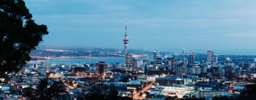 View of city and harbor