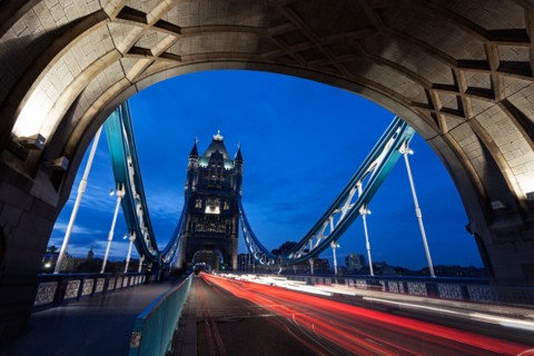 Tower Bridge seen from arch