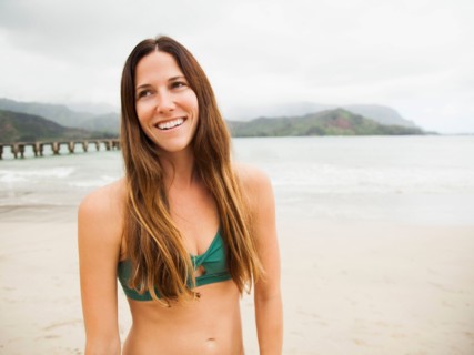 Portrait of young woman in swimsuit