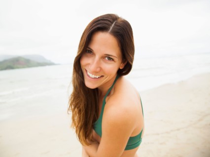 Portrait of young woman in swimsuit