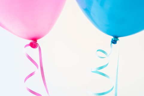 Studio shot of two balloons.