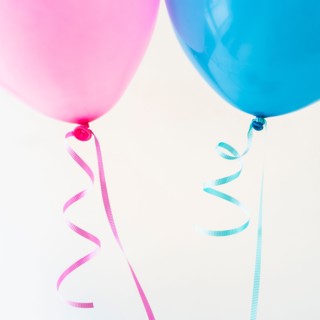 Studio shot of two balloons.