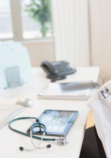 Tablet pc in doctor's office.