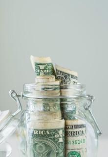Studio shot of savings in jar.