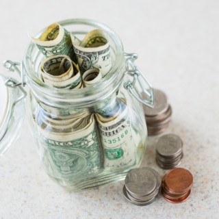 Studio shot of savings in jar.