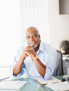 Portrait of man in office