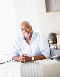Portrait of man in office