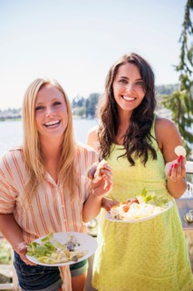 Young women enjoying barbecue