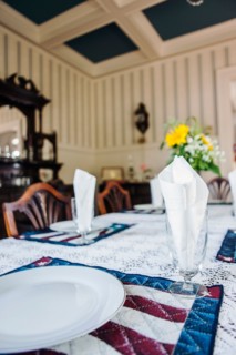 Close-up of table in dining room