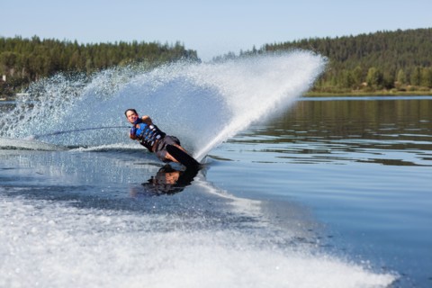 Man waterskiing