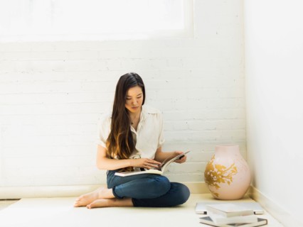 Young woman reading
