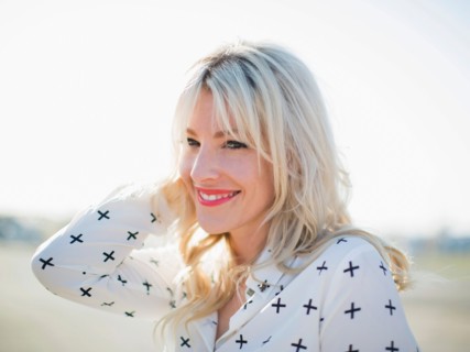 Portrait of blonde woman