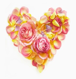Heart made of rose petals