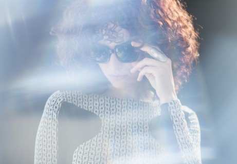 Portrait of beautiful woman wearing sunglasses.
