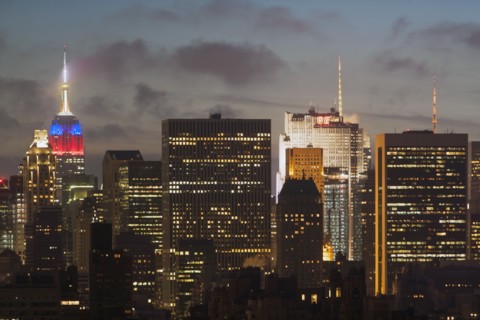 Skyline at dusk. USA, New York State, New York City.
Photo : fotog
