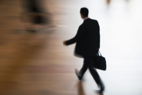 High angle view of man at Grand Central Station. USA, New York State, New York City.
Photo : fotog
