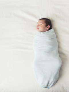 Portrait of newborn baby boy (0-1 months).