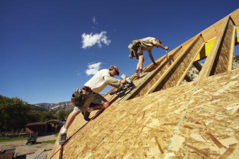 Construction workers working on construction site. USA, Colorado.
Photo : Kelly