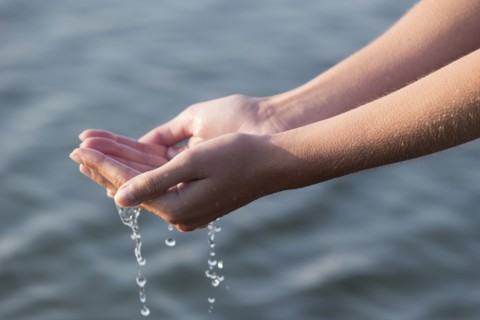 Woman's hands with waterdrops.
Photo : Jan Scherders
