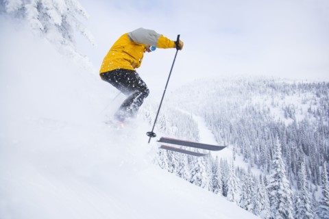 Man skiing. USA, Montana, Whitefish.
Photo : Noah Clayton