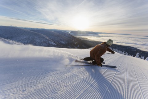 Man skiing. USA, Montana, Whitefish.
Photo : Noah Clayton