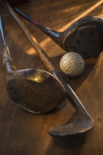 Antique golfing gear.
