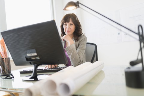 Female business owner at work.