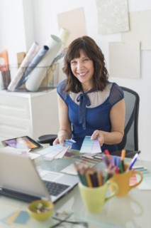 Female business owner at work.
