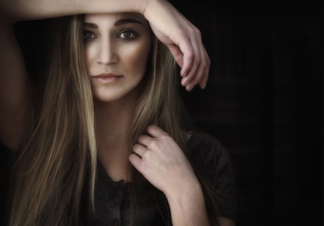Studio shot of beautiful blonde woman.