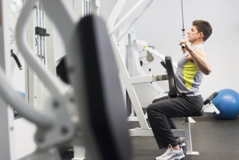 Young man at gym.