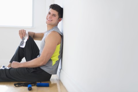 Young man at gym.