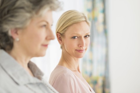 Portrait of two women.