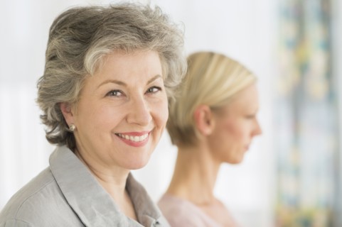 Portrait of two women.