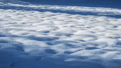 View of snow in sunlight. New York City, USA.