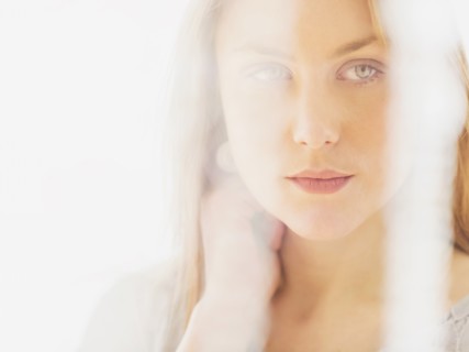 Portrait of young blond woman.