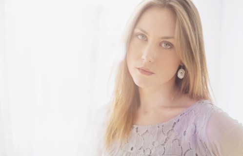 Portrait of young blond woman.