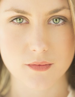 Portrait of blond woman.