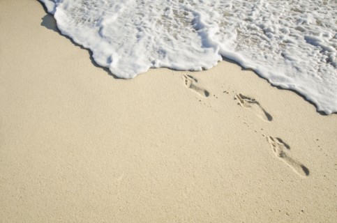 Footprints on sand.
Photo : Chris Hackett