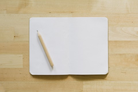 Studio shot of empty diary with pencil.
Photo : Kristin Lee