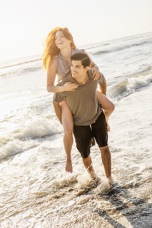 Couple on beach.