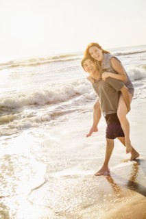 Couple on beach.